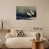 Artgeist Plakatas - Herons over a Winter Pond - illustration in the Japanese style in dark colors