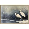 Artgeist Plakatas - Herons over a Winter Pond - illustration in the Japanese style in dark colors