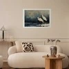 Artgeist Plakatas - Herons over a Winter Pond - illustration in the Japanese style in dark colors
