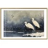 Artgeist Plakatas - Herons over a Winter Pond - illustration in the Japanese style in dark colors