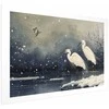 Artgeist Plakatas - Herons over a Winter Pond - illustration in the Japanese style in dark colors