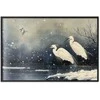 Artgeist Plakatas - Herons over a Winter Pond - illustration in the Japanese style in dark colors