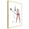 Artgeist Plakatas - Illustration of a Female Golfer with the Eiffel Tower in the Background