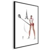 Artgeist Plakatas - Illustration of a Female Golfer with the Eiffel Tower in the Background