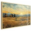 Artgeist Plakatas - Impressionistic fields - painted golden landscape with fields of grain
