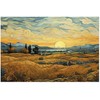 Artgeist Plakatas - Impressionistic fields - painted golden landscape with fields of grain