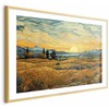 Artgeist Plakatas - Impressionistic fields - painted golden landscape with fields of grain