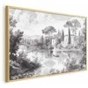 Artgeist Plakatas - Juodas-and-Baltas Vintage Landscape with a Pond