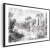 Artgeist Plakatas - Juodas-and-Baltas Vintage Landscape with a Pond