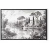 Artgeist Plakatas - Juodas-and-Baltas Vintage Landscape with a Pond