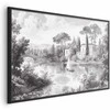 Artgeist Plakatas - Juodas-and-Baltas Vintage Landscape with a Pond