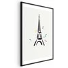 Artgeist Plakatas - Juodas Illustration of the Eiffel Tower on a Light Background