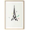 Artgeist Plakatas - Juodas Illustration of the Eiffel Tower on a Light Background
