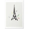 Artgeist Plakatas - Juodas Illustration of the Eiffel Tower on a Light Background