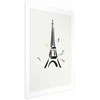 Artgeist Plakatas - Juodas Illustration of the Eiffel Tower on a Light Background