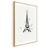 Artgeist Plakatas - Juodas Illustration of the Eiffel Tower on a Light Background