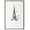 Artgeist Plakatas - Juodas Illustration of the Eiffel Tower on a Light Background