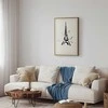 Artgeist Plakatas - Juodas Illustration of the Eiffel Tower on a Light Background