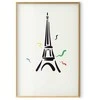 Artgeist Plakatas - Juodas Illustration of the Eiffel Tower on a Light Background