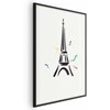 Artgeist Plakatas - Juodas Illustration of the Eiffel Tower on a Light Background