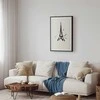 Artgeist Plakatas - Juodas Illustration of the Eiffel Tower on a Light Background