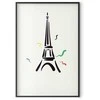 Artgeist Plakatas - Juodas Illustration of the Eiffel Tower on a Light Background