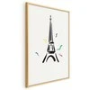 Artgeist Plakatas - Juodas Illustration of the Eiffel Tower on a Light Background