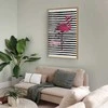 Artgeist Plakatas - Juodas Stripes and Flamingo