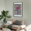Artgeist Plakatas - Juodas Stripes and Flamingo