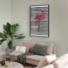 Artgeist Plakatas - Juodas Stripes and Flamingo