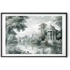 Artgeist Plakatas - Landscape with a Park and Lake in Retro Greens