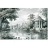 Artgeist Plakatas - Landscape with a Park and Lake in Retro Greens
