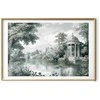 Artgeist Plakatas - Landscape with a Park and Lake in Retro Greens