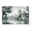 Artgeist Plakatas - Landscape with a Park and Lake in Retro Greens