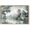 Artgeist Plakatas - Landscape with a Park and Lake in Retro Greens