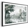 Artgeist Plakatas - Landscape with a Park and Lake in Retro Greens