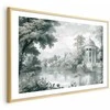 Artgeist Plakatas - Landscape with a Park and Lake in Retro Greens