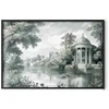 Artgeist Plakatas - Landscape with a Park and Lake in Retro Greens