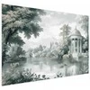 Artgeist Plakatas - Landscape with a Park and Lake in Retro Greens