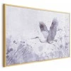 Artgeist Plakatas - Majestic Flight - crane in flight in a monochromatic, cool color palette