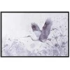 Artgeist Plakatas - Majestic Flight - crane in flight in a monochromatic, cool color palette