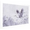 Artgeist Plakatas - Majestic Flight - crane in flight in a monochromatic, cool color palette