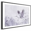 Artgeist Plakatas - Majestic Flight - crane in flight in a monochromatic, cool color palette