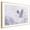 Artgeist Plakatas - Majestic Flight - crane in flight in a monochromatic, cool color palette