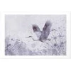 Artgeist Plakatas - Majestic Flight - crane in flight in a monochromatic, cool color palette