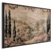 Artgeist Plakatas - Mediterranean Landscape - Old Tapestry with a Hill and Lake