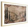 Artgeist Plakatas - Mediterranean Landscape - Old Tapestry with a Hill and Lake
