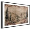 Artgeist Plakatas - Mediterranean Landscape - Old Tapestry with a Hill and Lake
