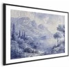 Artgeist Plakatas - Mėlyna Bay - Italian Landscape of Lake Como Painted in Mėlyna Ink