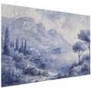 Artgeist Plakatas - Mėlyna Bay - Italian Landscape of Lake Como Painted in Mėlyna Ink
